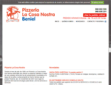 Tablet Screenshot of pizzerialacosanostra.com
